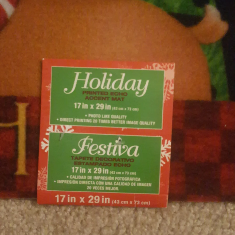 SANTA Ho Ho Ho Accent mat 17 in x 29 in new w tags